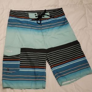 Nonwe, Size 34, Striped Swimming Trunks